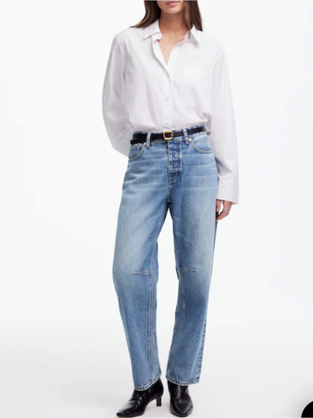 Madewell The Darted Barrel-Leg Jean Size 33